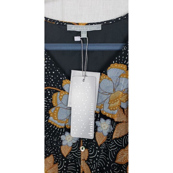 Daniel Rainn Dress Medium Multicolor Floral Mini Lined Stretchy Waist Whimsygoth - Picture 3 of 6